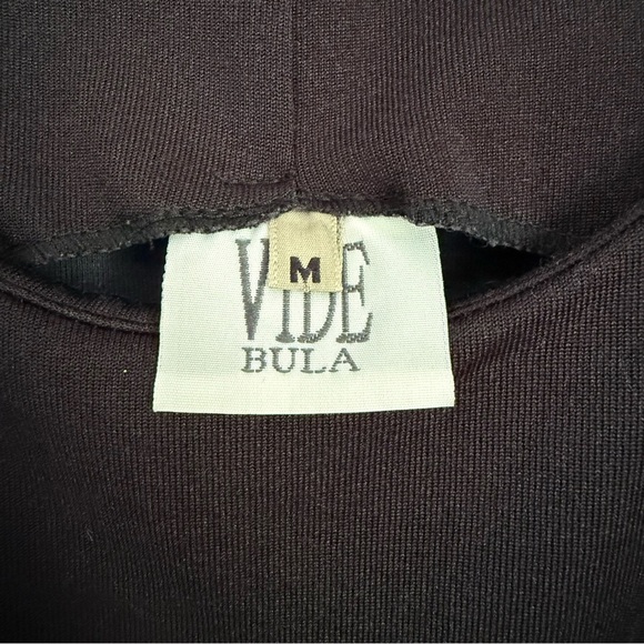 Vintage 1960s black mod mini dress with drop waist belt - size Medium (M) - Picture 6 of 6